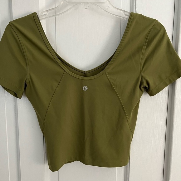 NWOT Lululemon Align Tee Shirt Bronze Green Cropped Short Sleeve Athleisure - Picture 6 of 10